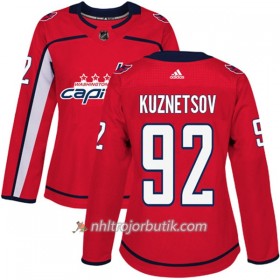 Dame Ishockey Washington Capitals Tröja Evgeny Kuznetsov 92 Adidas 2017-2018 Röd Authentic